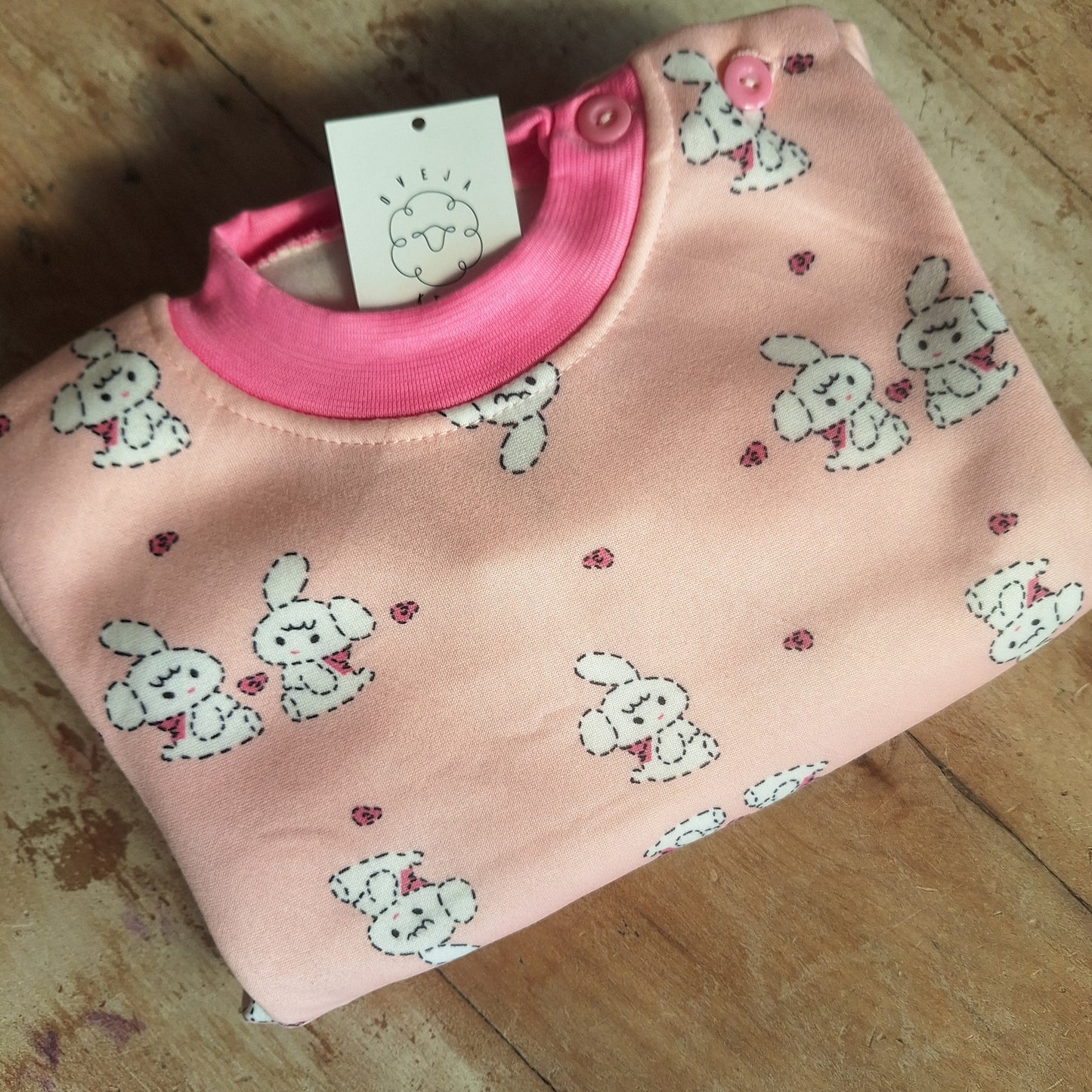 Pijama Afranelado Conejo Rosado