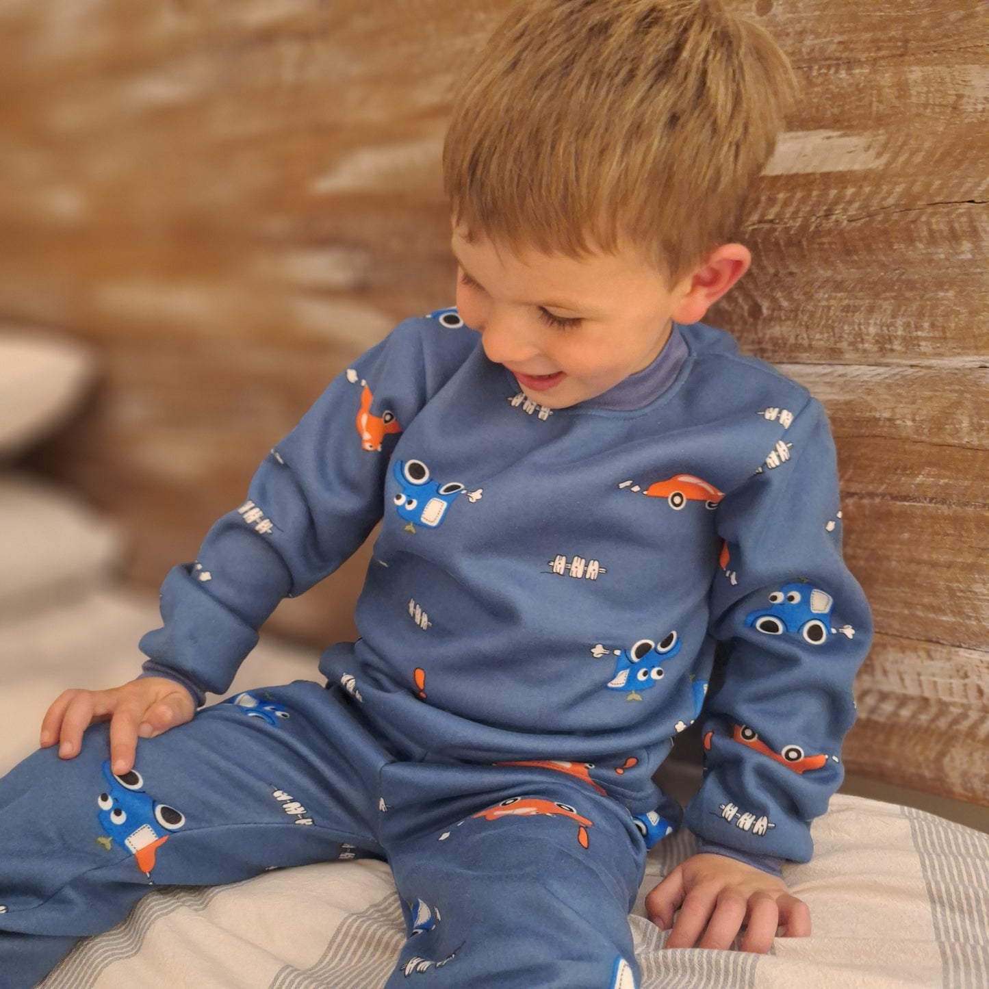 Pijama Afranelado Auto Azul