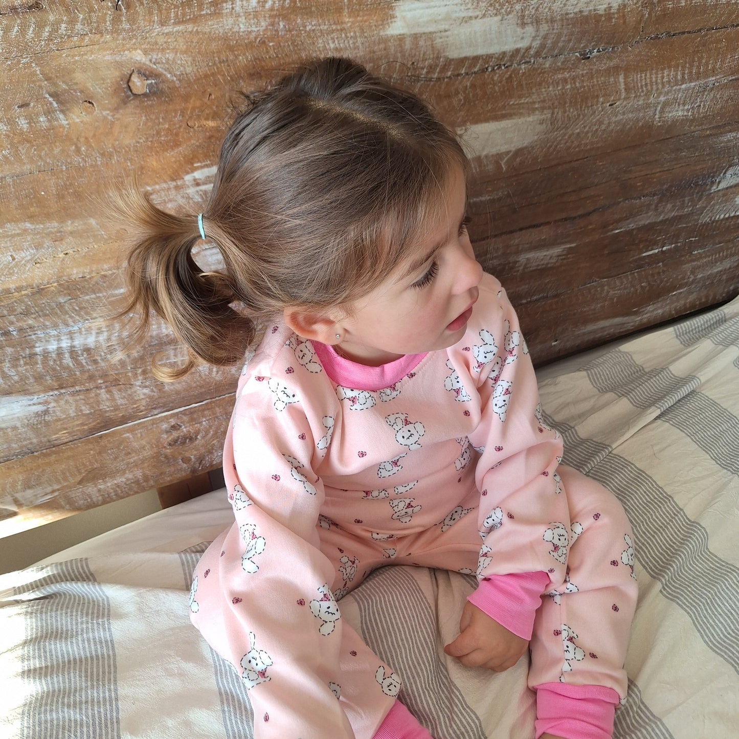Pijama Afranelado Conejo Rosado