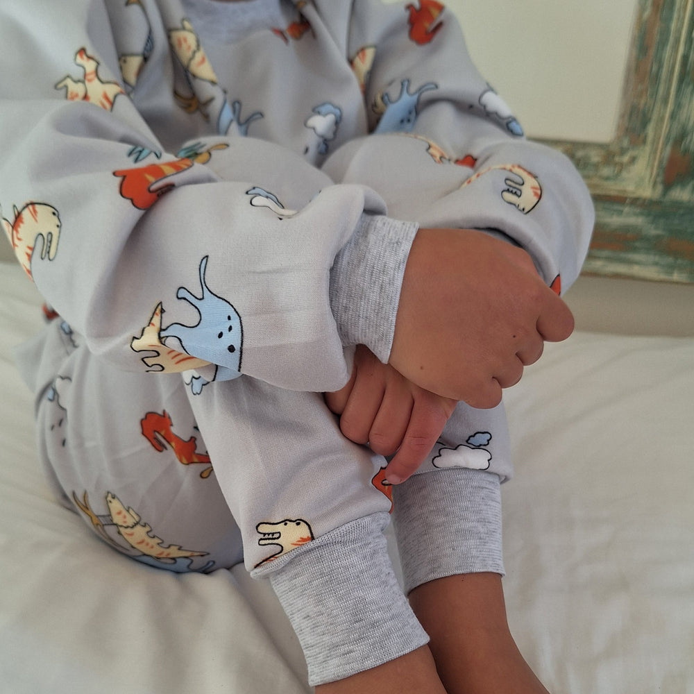 Pijama Afranelado Dino Gris