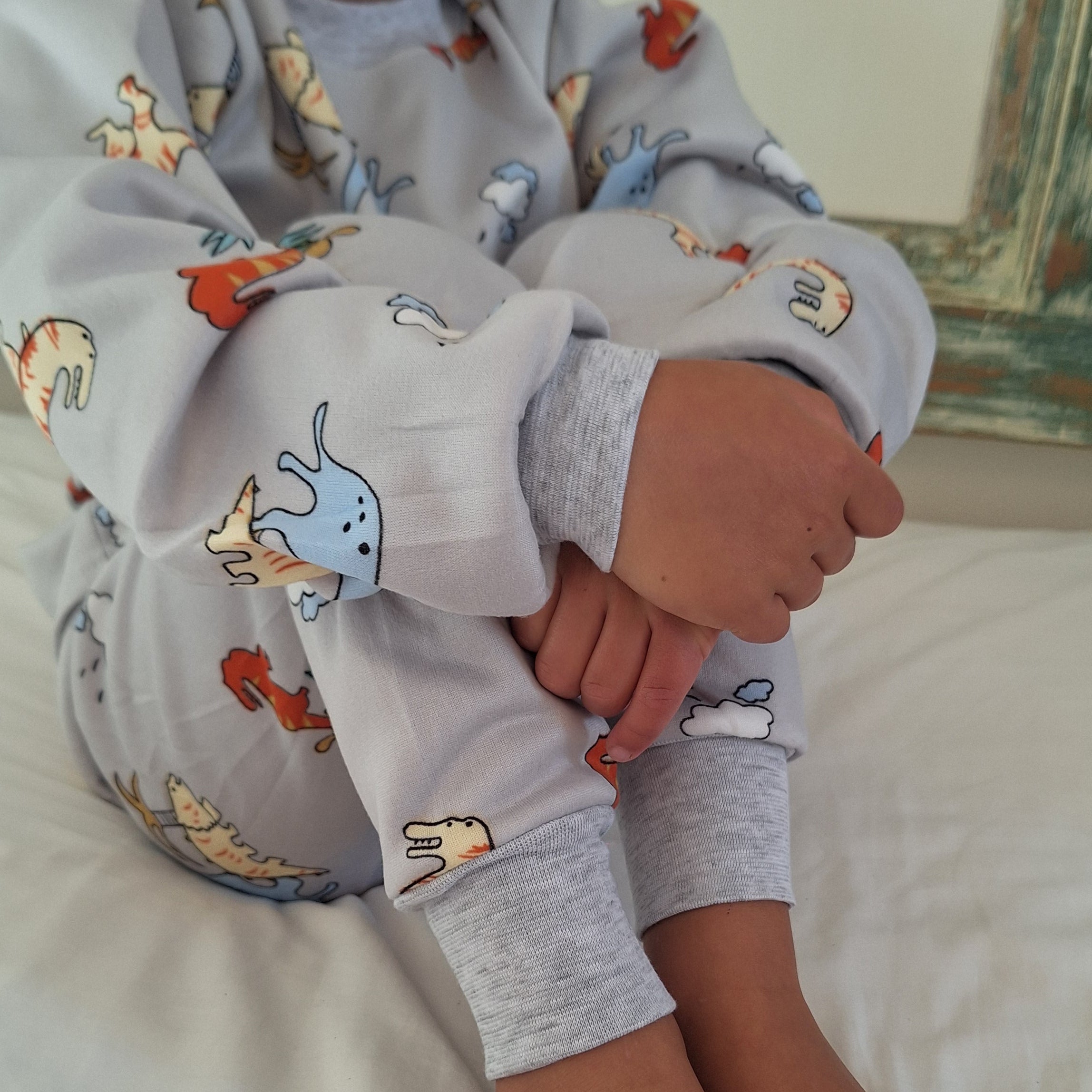 Pijama Afranelado Dino Gris