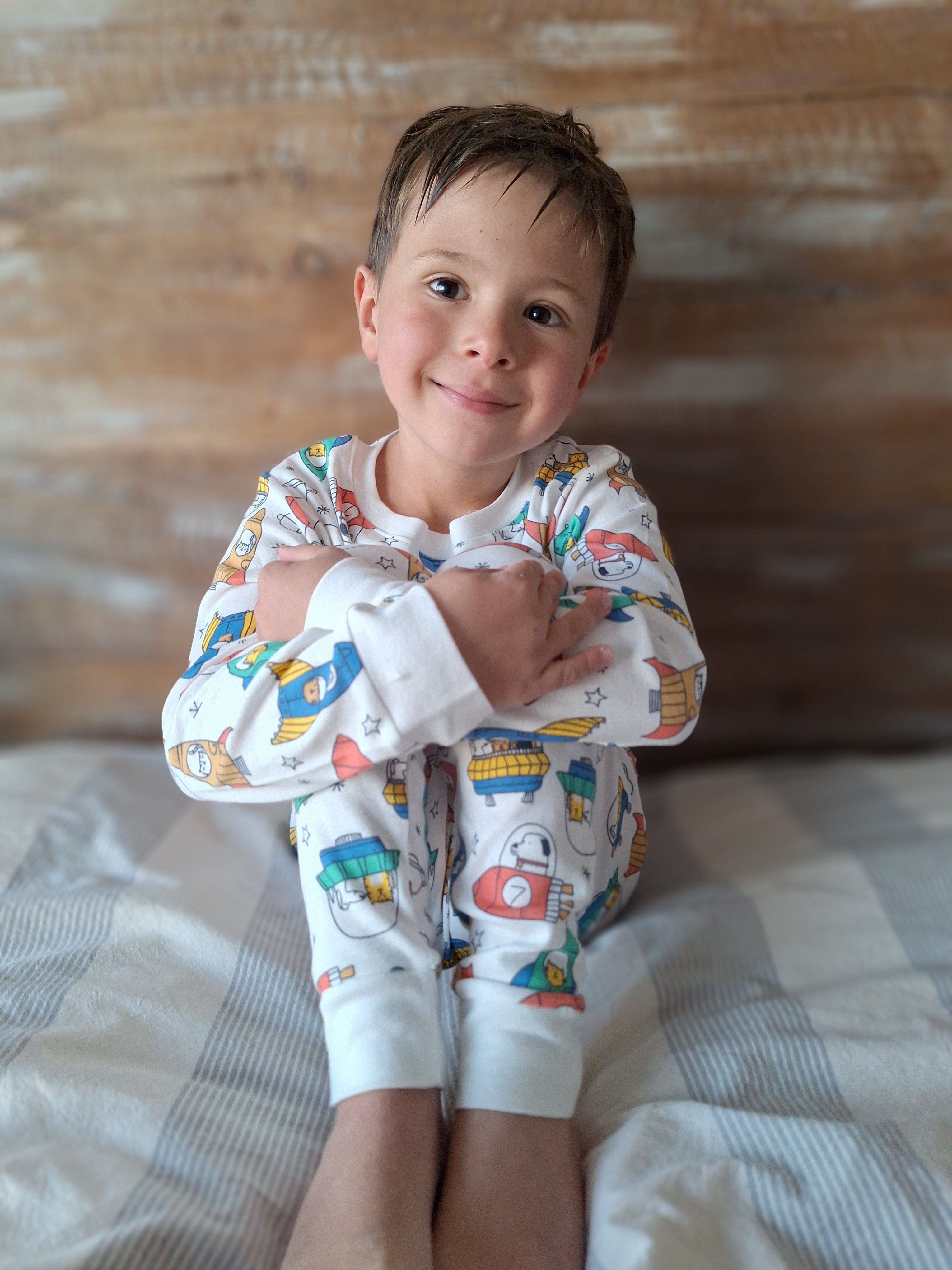 Pijama Largo Algodón Nave Espacial