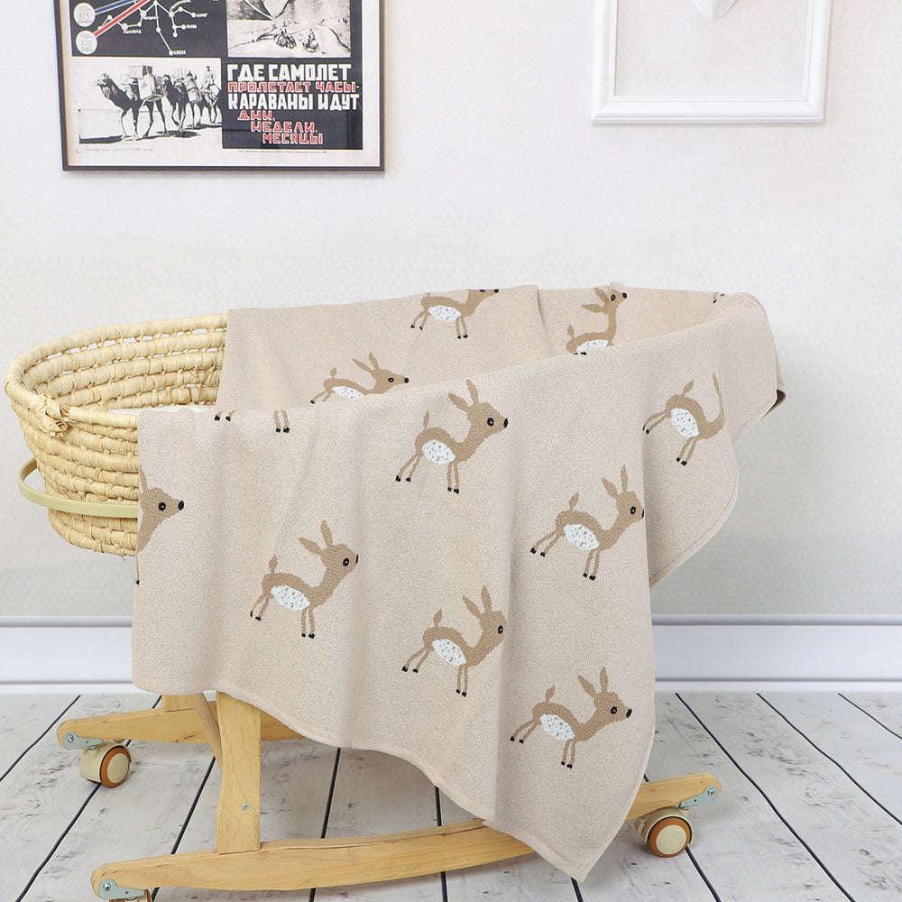 Manta Tejida Bambi Camel