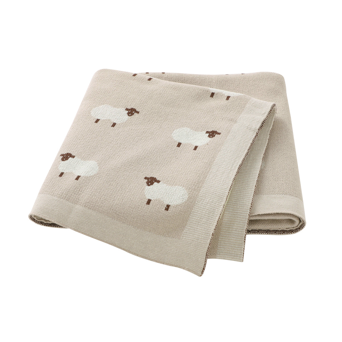 Manta Tejida Oveja Beige