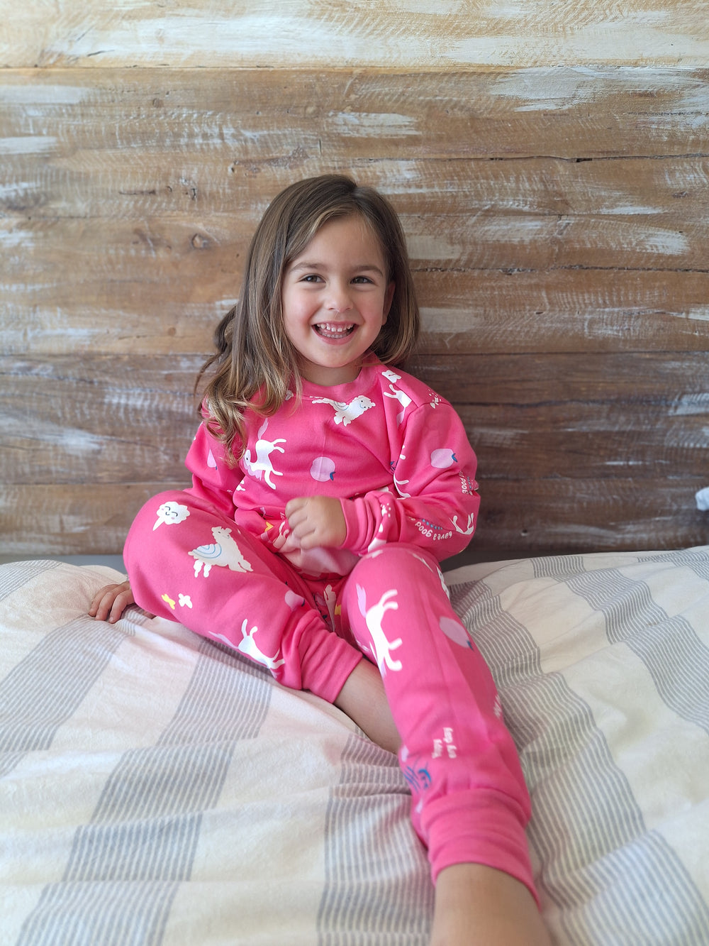 Pijama Afranelado Llama Rosado
