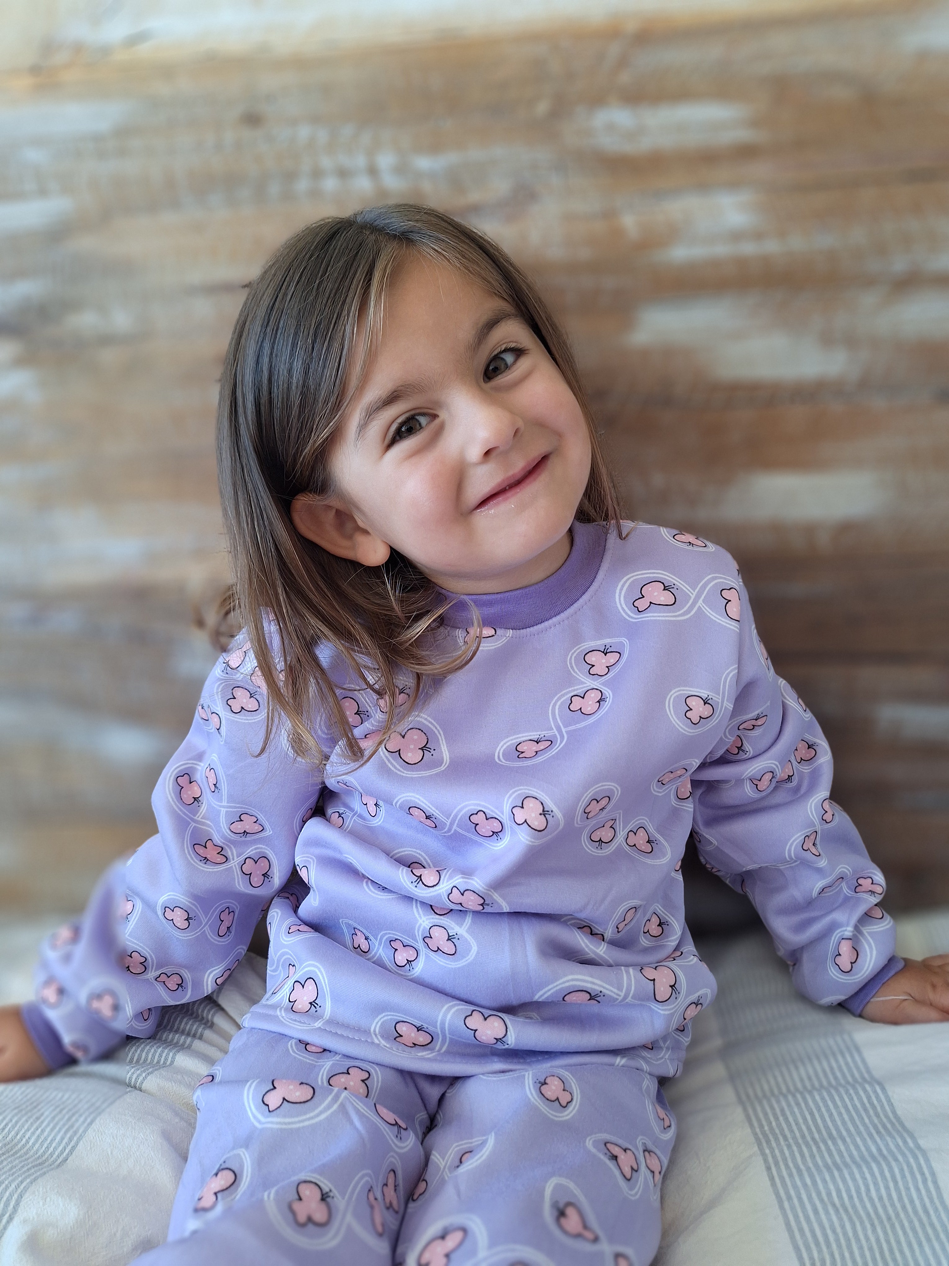 Pijama Afranelado Mariposa Lila