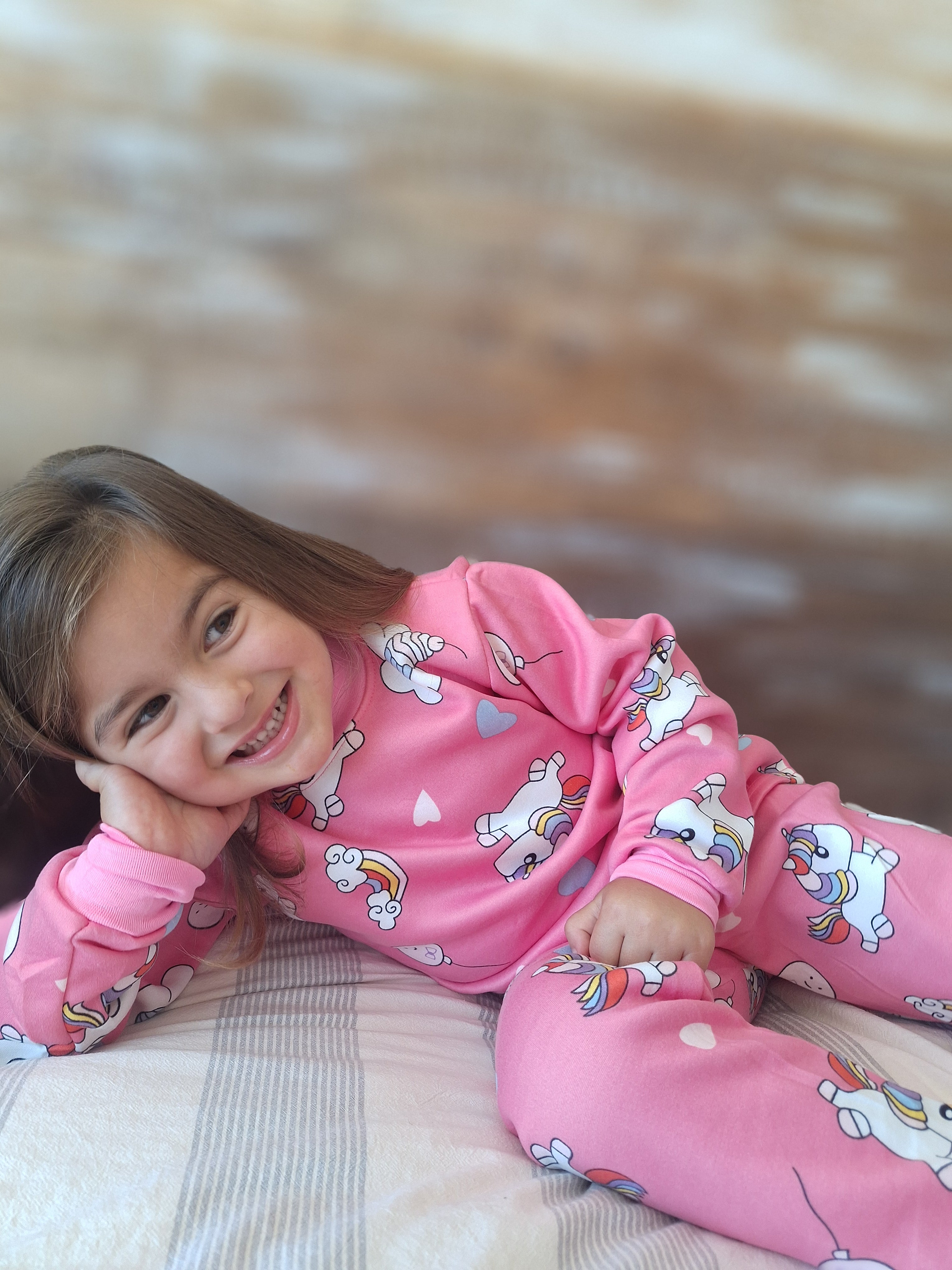 Pijama Afranelado Unicornio Rosa