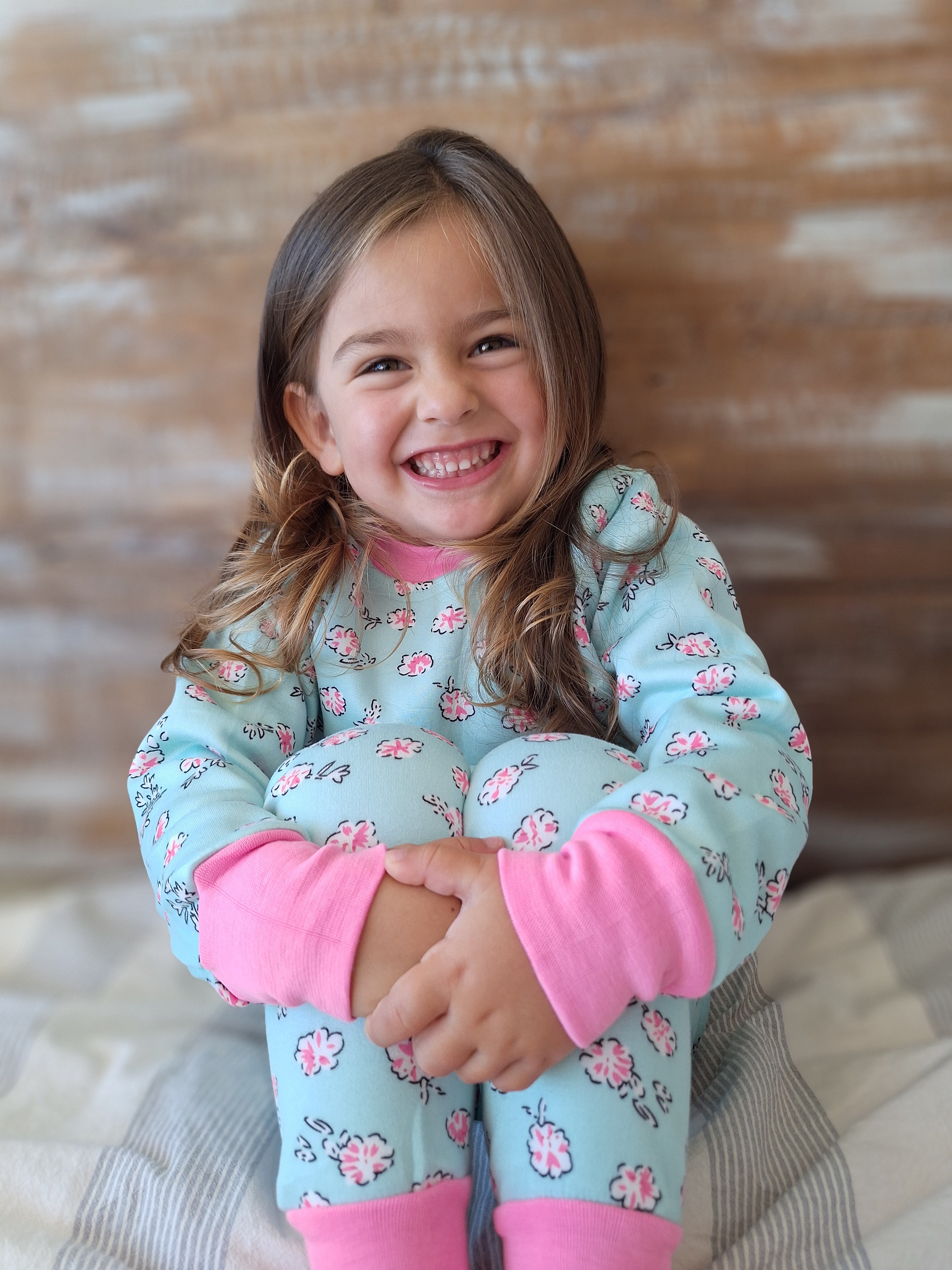 Pijama Afranelado Flores Turquesa