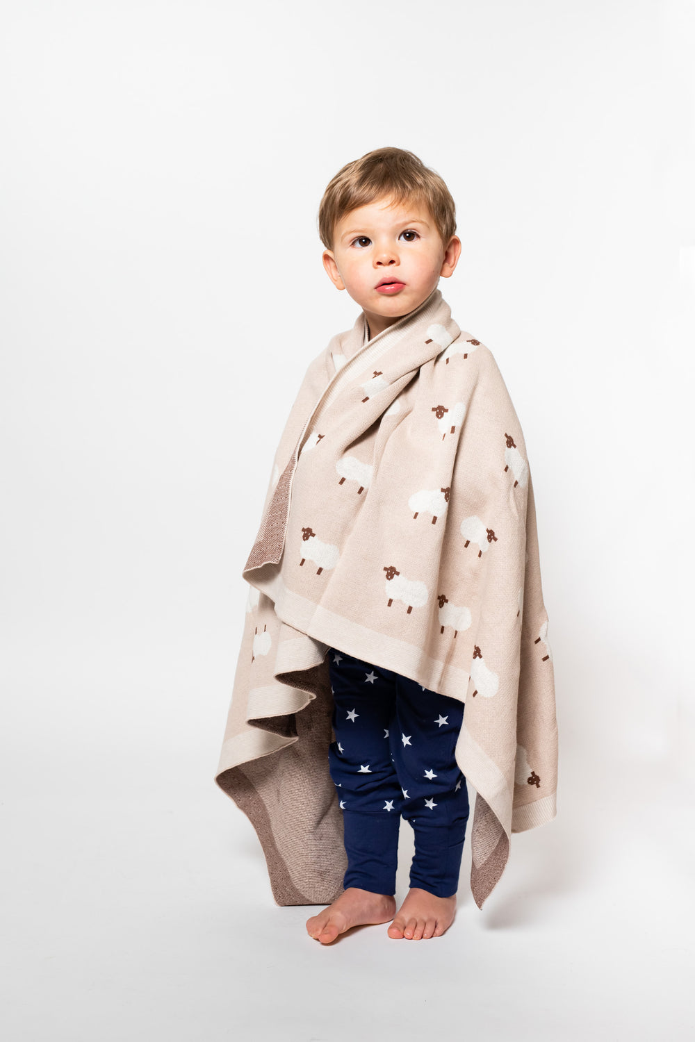 Manta Tejida Oveja Beige