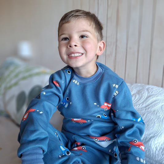 Pijama Afranelado Auto Azul