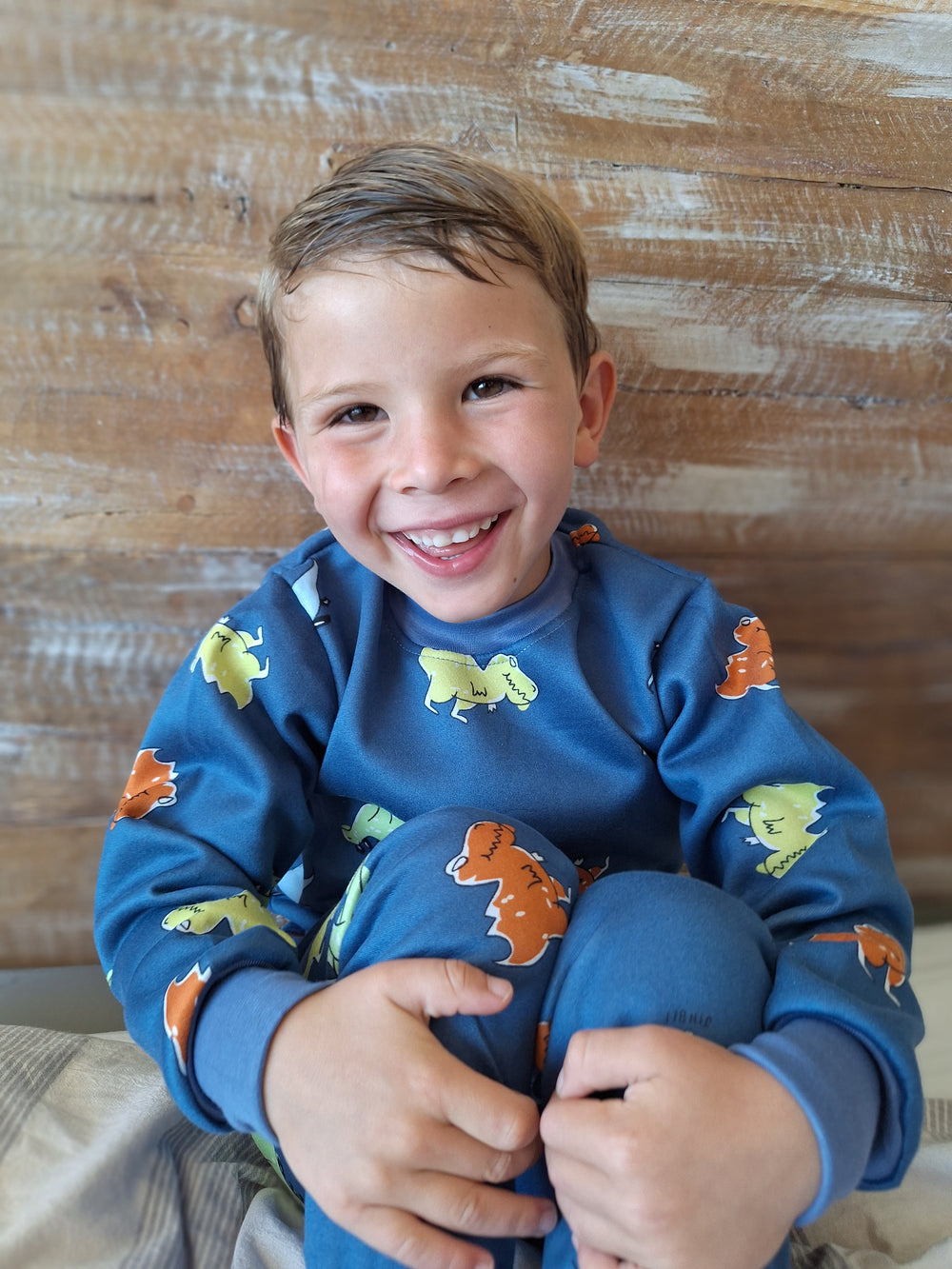 Pijama Afranelado T-Rex Azul