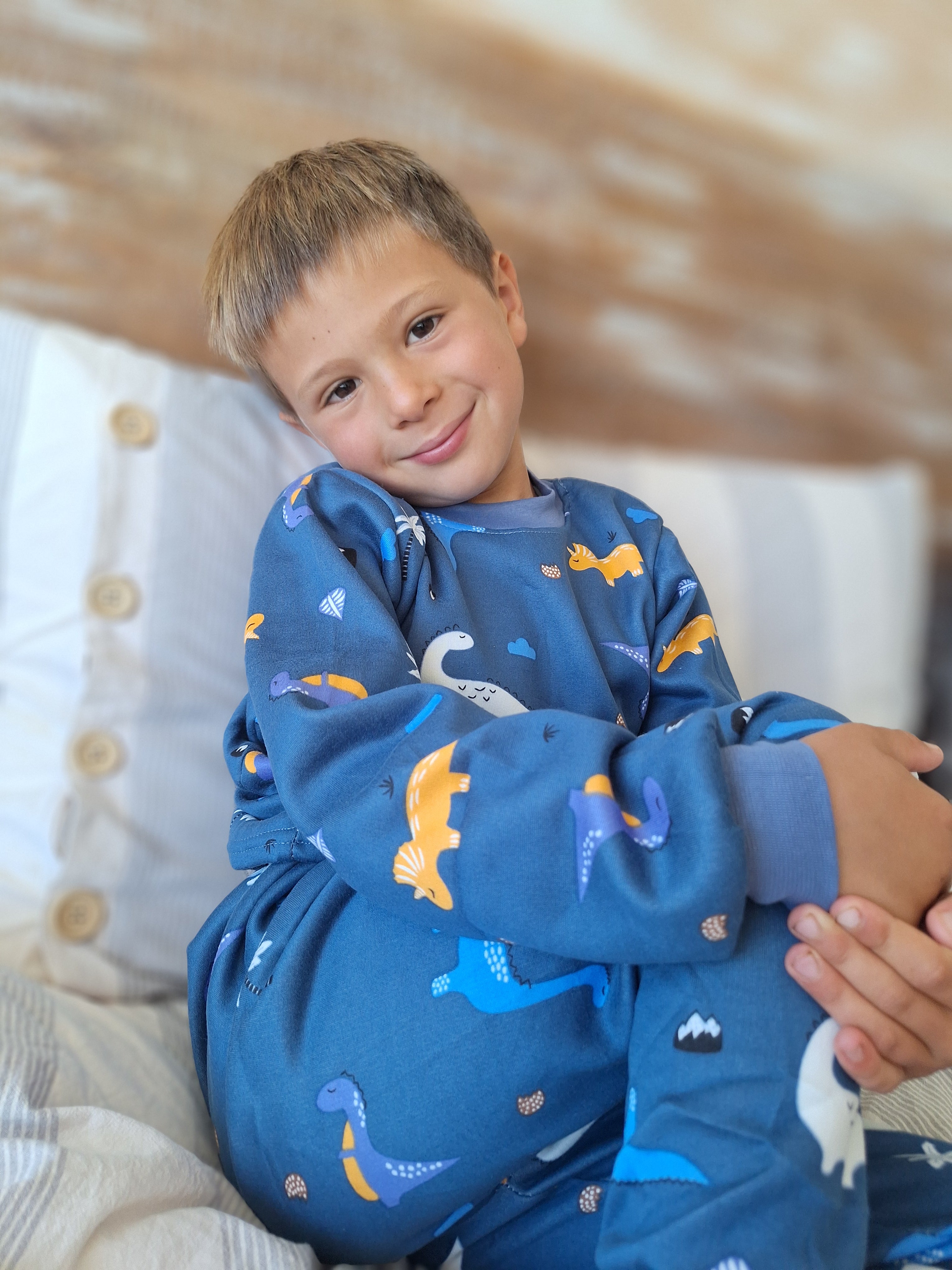 Pijama Afranelado Dino Azul