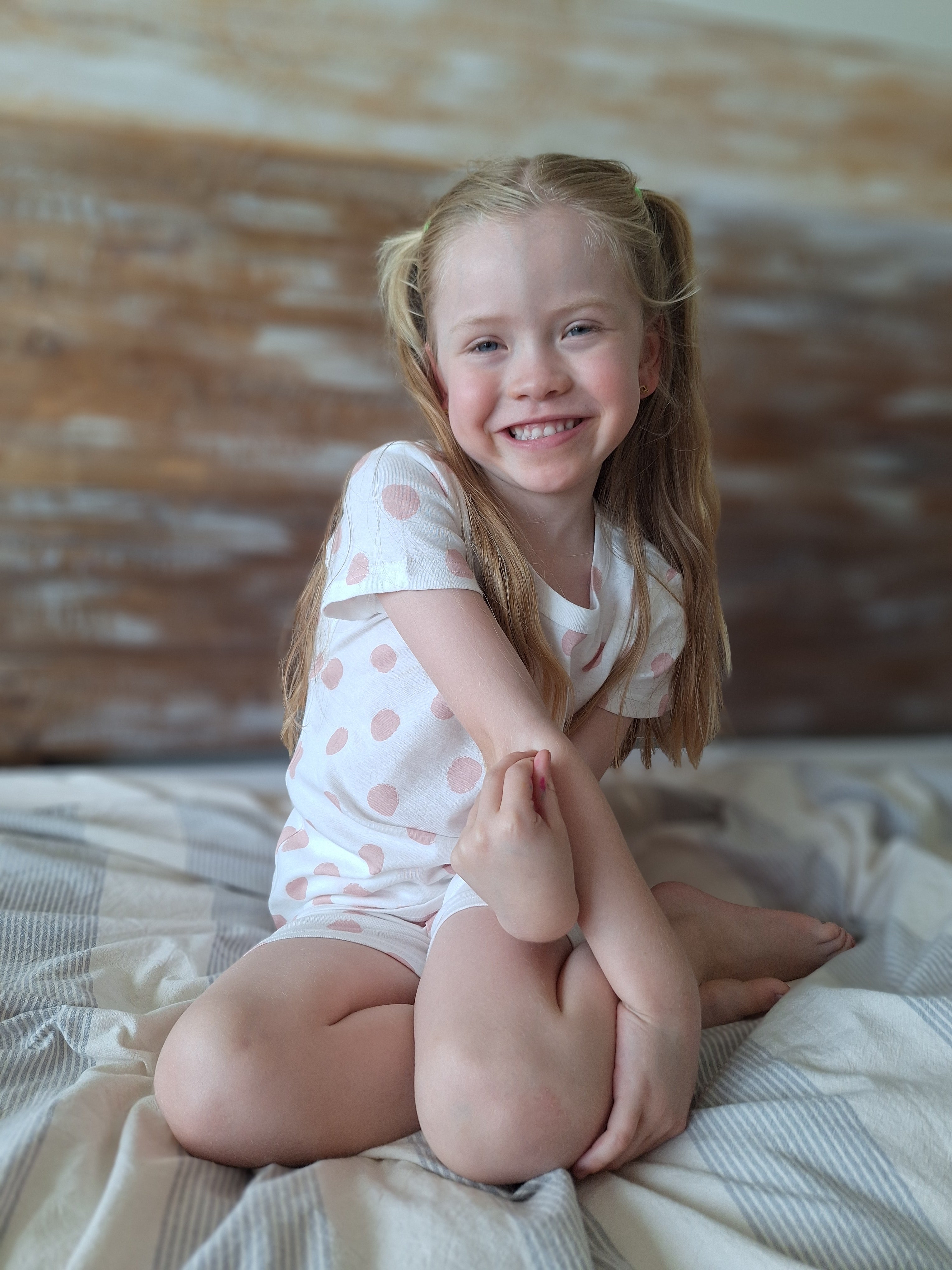 Pijama Corto Algodón Puntos Rosado