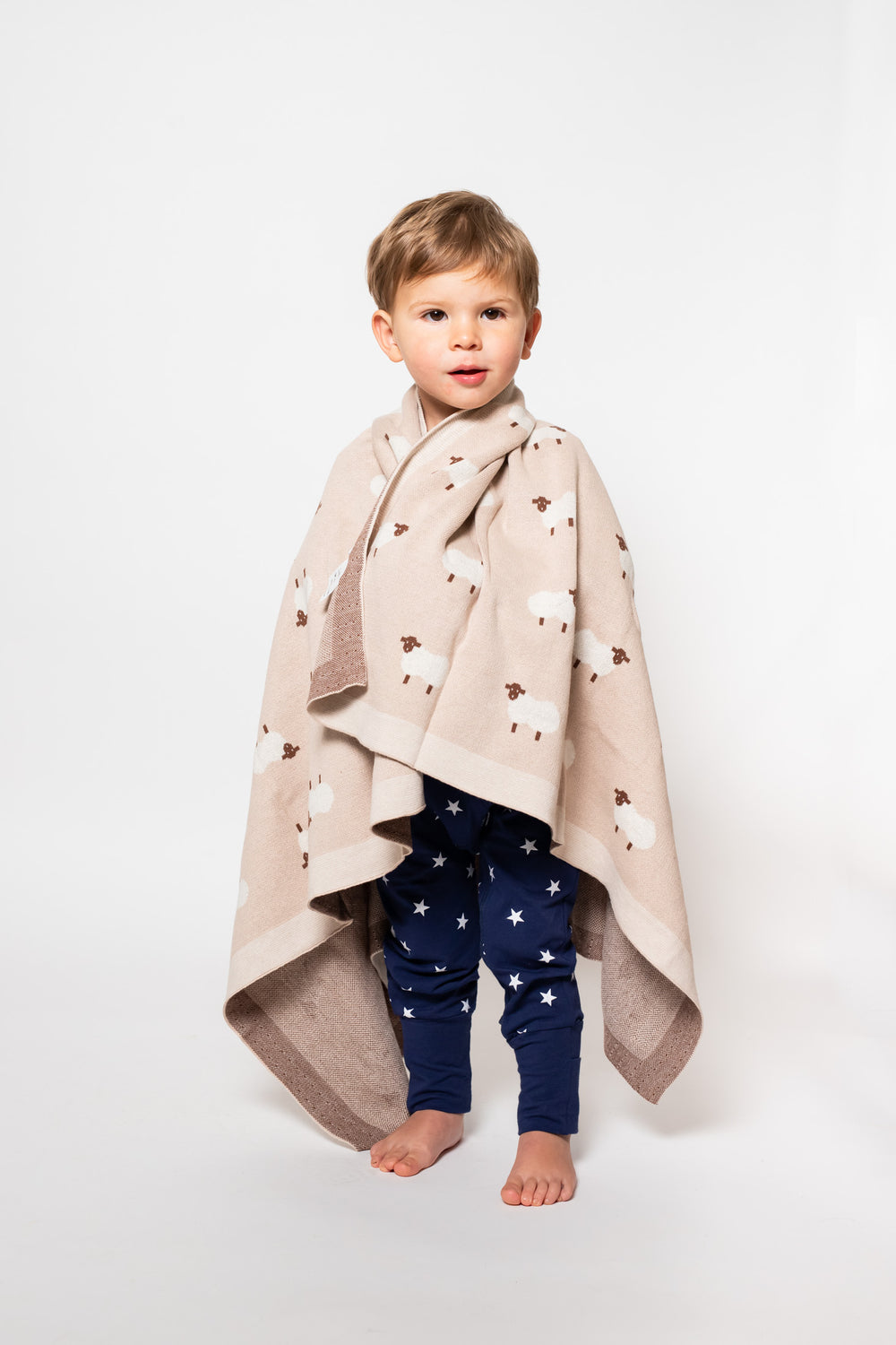 Manta Tejida Oveja Beige