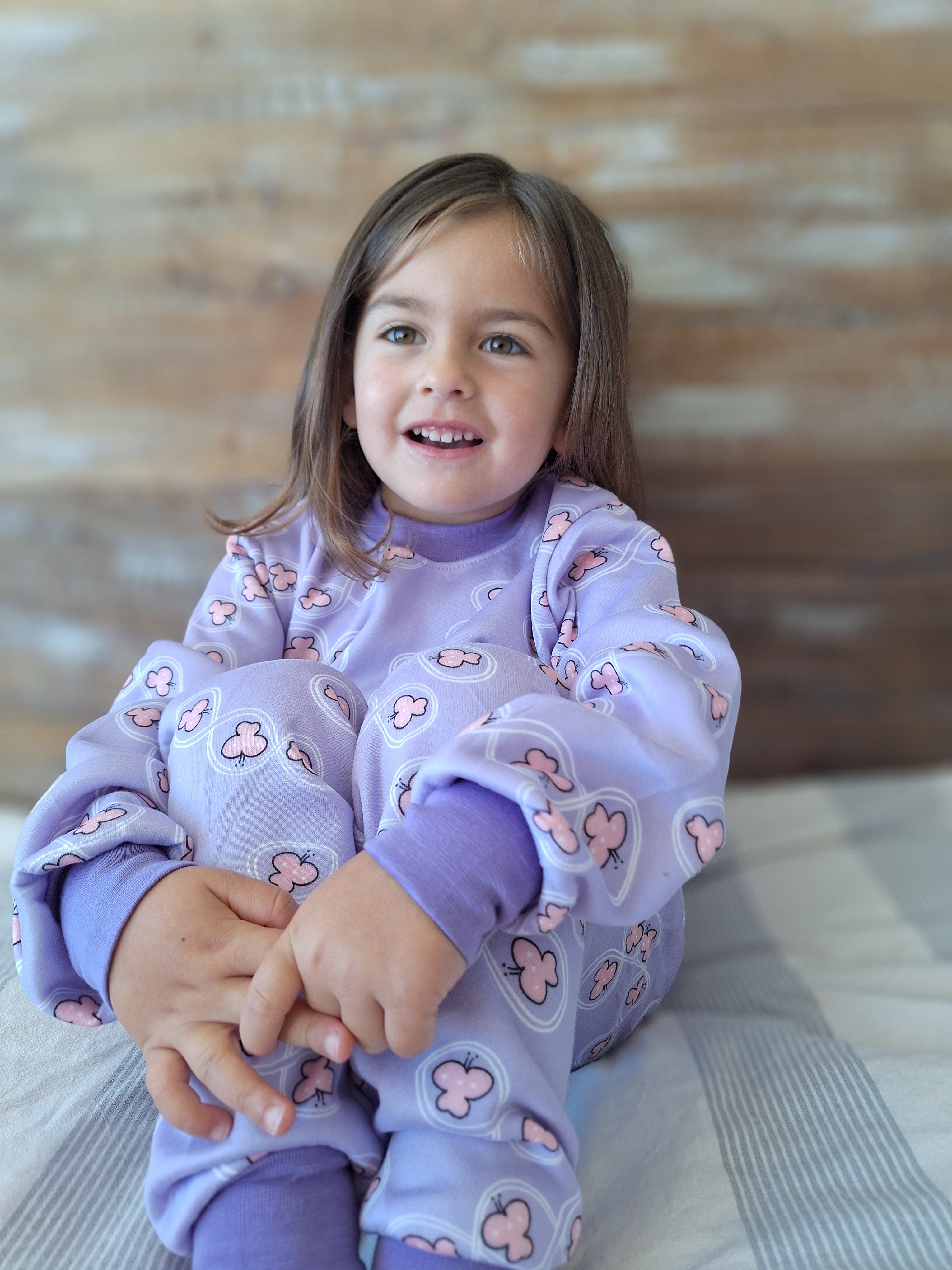 Pijama Afranelado Mariposa Lila