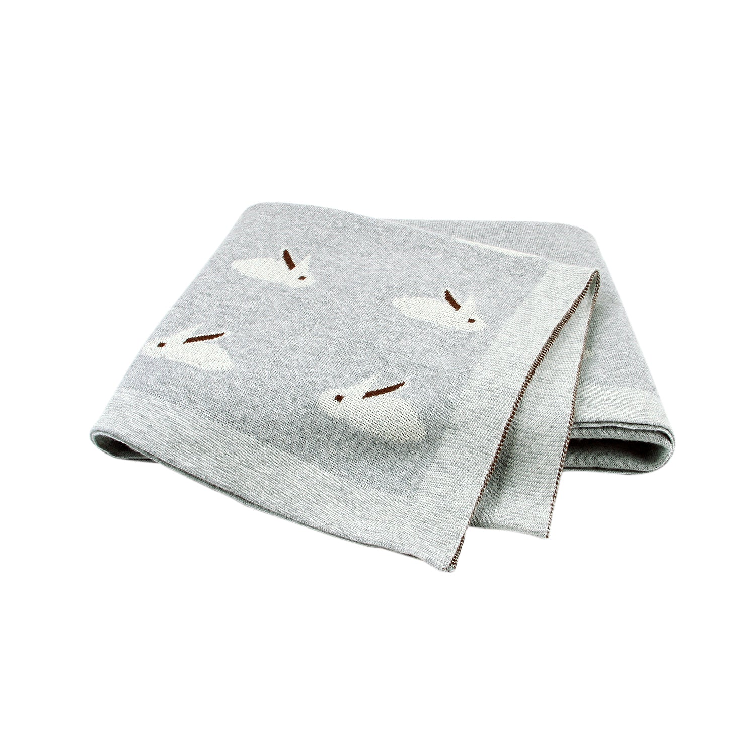 Manta Tejida Conejo Gris